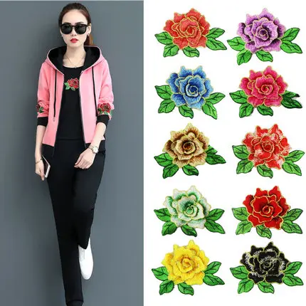Embroidered lace three-dimensional fabric with ethnic denim fabric patches and water-soluble flowers,2024-07-01 16:13:40