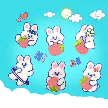 New Cute Plush Rabbit Embroidered Cloth Sticker Self Adhesive DIY Phone Case Bag Decoration Cloth Patch,2024-07-05 19:20:43