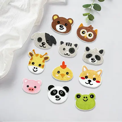 Cartoon animal embroidery stickers, teddy bear cloth stickers, cute DIY clothing accessories, decorative patch stickers,2024-07-06 08:35:35