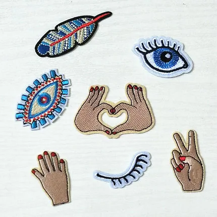 Embroidery Gesture Patch Fashion DIY Dress Patch,2024-07-16 09:15:46