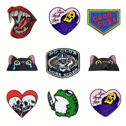 Skeleton Finger Ghost Head Embroidered Cloth Sticker,2024-07-16 09:41:08