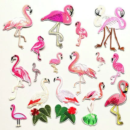 Flamingo Embroidery Cloth Sticker,2024-07-16 15:13:10